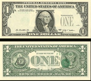 Paper Money Error - $1 2nd Printing at Back